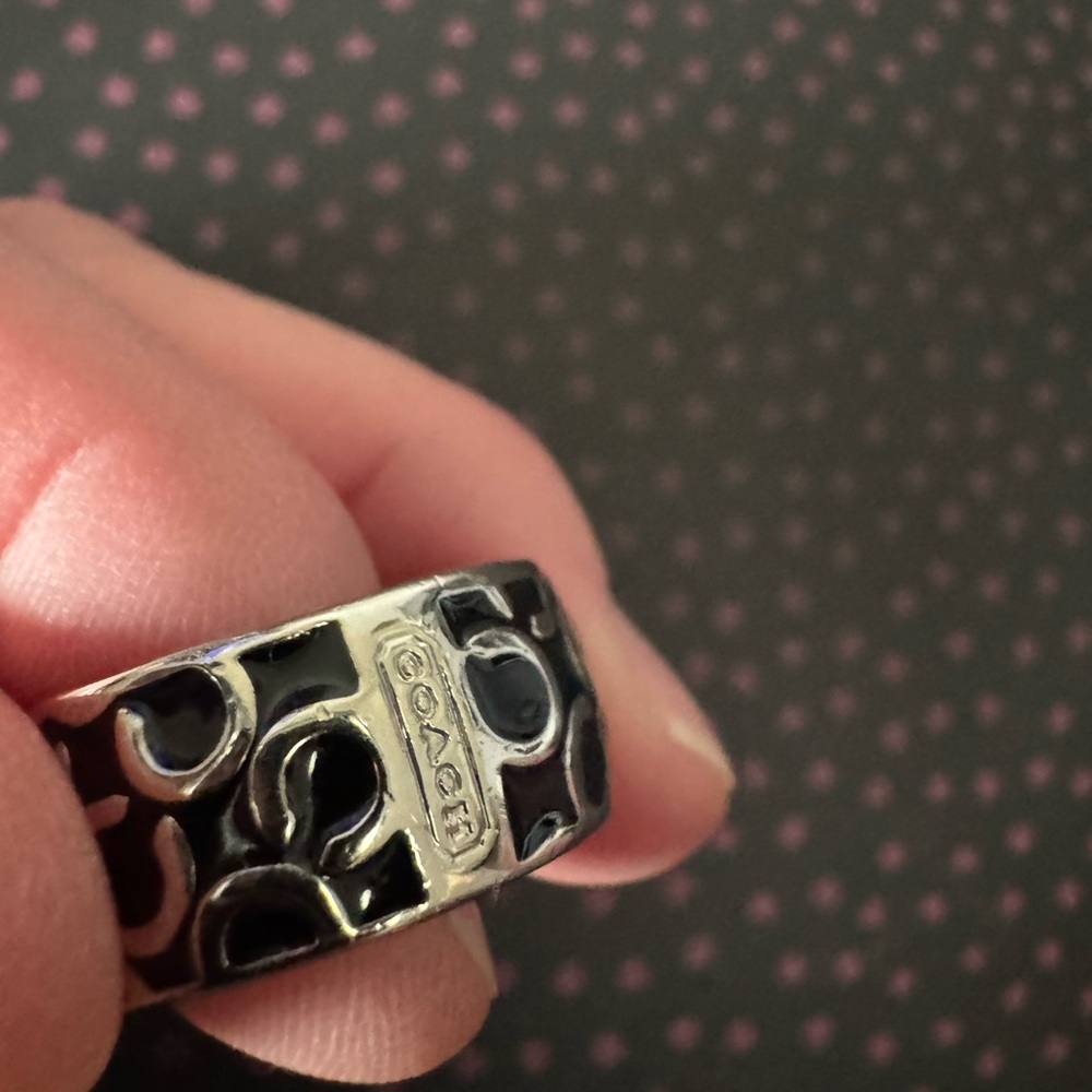 Coach Black Enamel Jewelry Ring